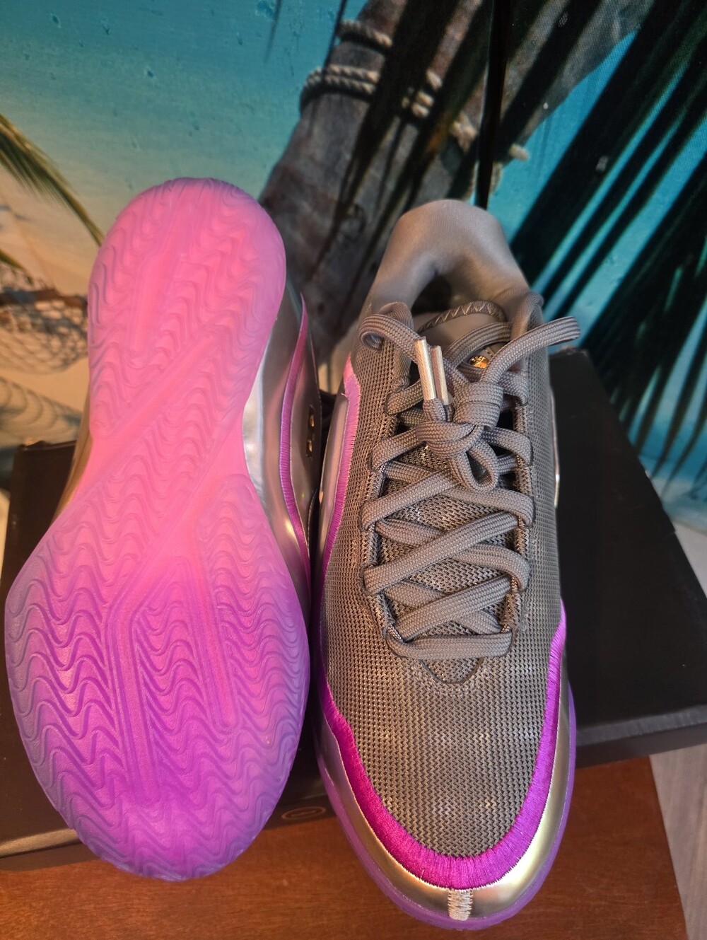 Nike LeBron XXIII Lux Bubble Boy Iridescent Silver & Purple Sneaker 7y/8.5 women - Picture 7 of 10